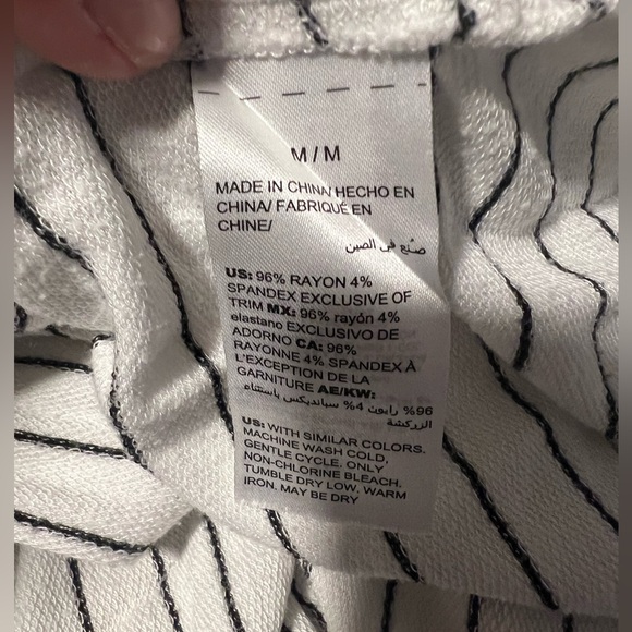 Soma French Terry Pullover Loungewear Top White & Black Stripe Tunic Top Size M - Picture 11 of 13